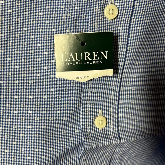 NWT Ralph Lauren Classic Fit Non Iron Blue Button Down Collared Dress Sh… - Picture 4 of 9